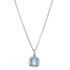 18ct White Gold .75ct Aquamarine & Diamond Peony Pendant - Necklace - Walker & Hall