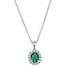 18ct White Gold .62ct Emerald & Diamond Pendant - Necklace - Walker & Hall