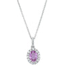 18ct White Gold .85ct Pink Sapphire & Diamond Pendant - Necklace - Walker & Hall