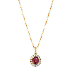 18ct Yellow Gold .49ct Ruby & Diamond Necklace - Necklace - Walker & Hall