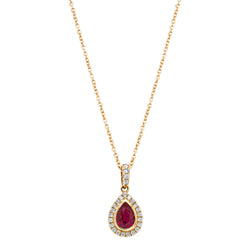 18ct Yellow Gold 1.05ct Ruby & Diamond Isla Necklace - Necklace - Walker & Hall