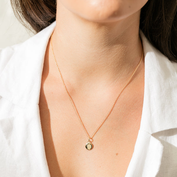 9ct Yellow Gold Mini Pebble Pendant - Necklace - Walker & Hall
