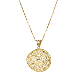 14ct Yellow Gold Filigree Pendant - Necklace - Walker & Hall