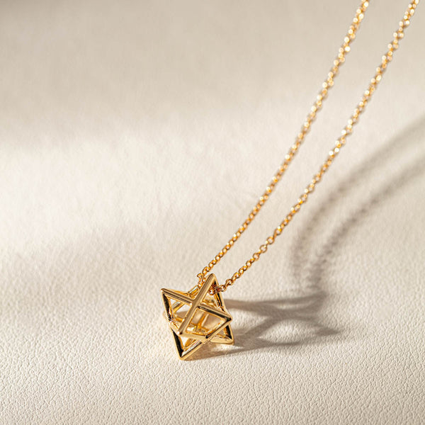 18ct Yellow Gold Merkaba Star Necklace - Necklace - Walker & Hall