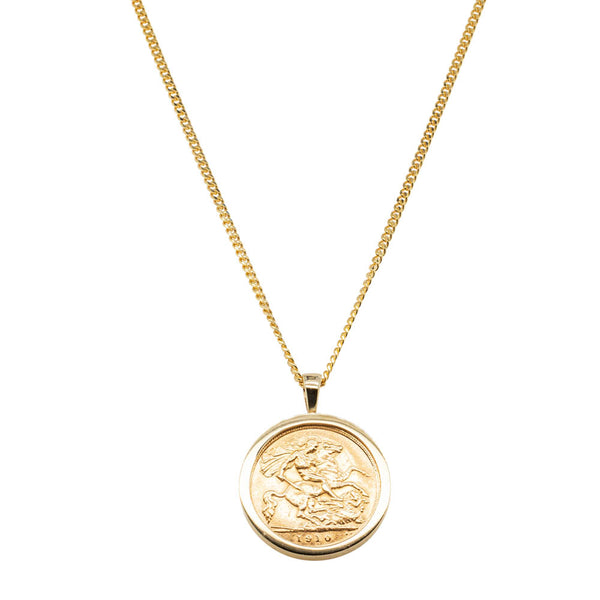 9ct Yellow Gold Half Sovereign Pendant - Necklace - Walker & Hall