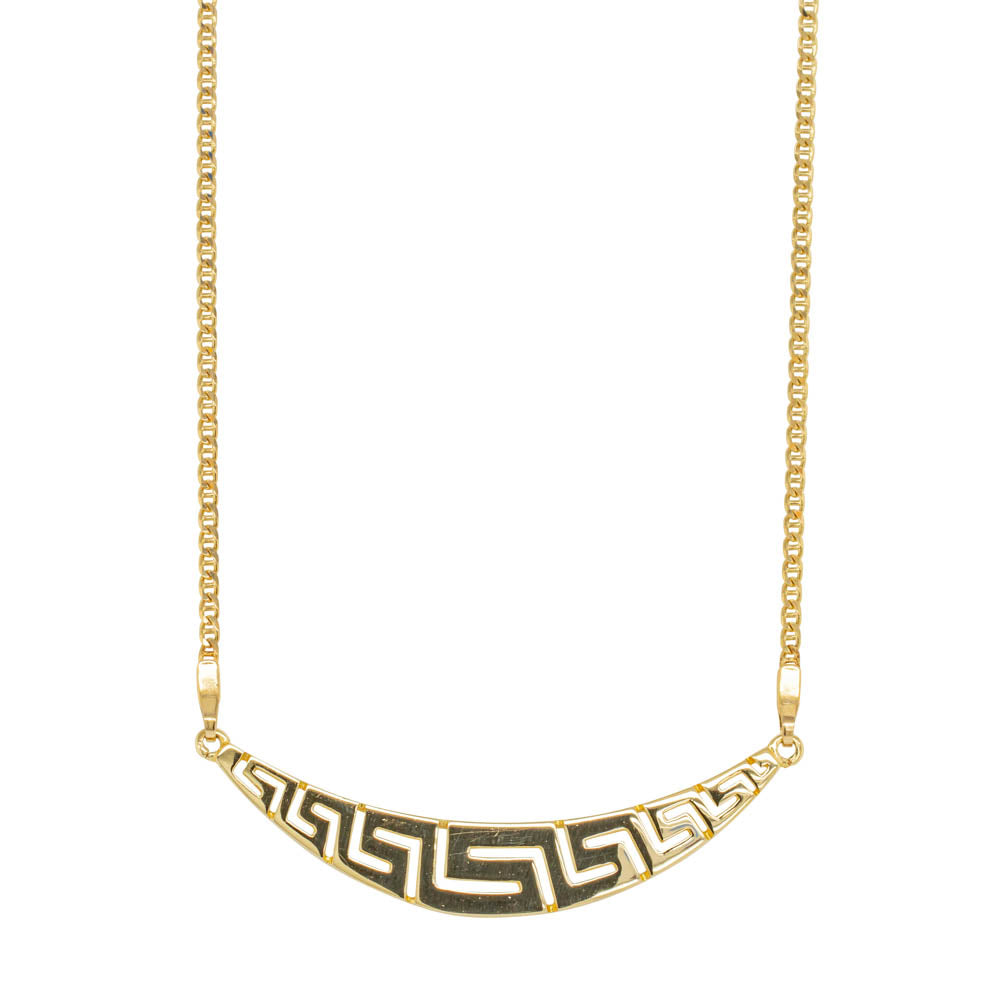 Gold Greek Key Link Necklace - Kotinos Jewelry