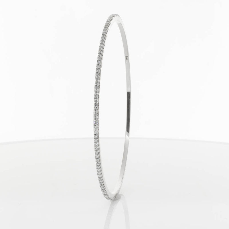 18ct White Gold 1.05ct Diamond Eternity Bangle-Bracelet-Walker & Hall