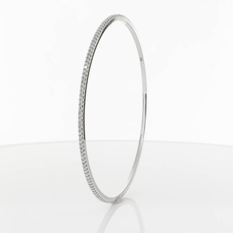 18ct White Gold 1.05ct Diamond Eternity Bangle-Bracelet-Walker & Hall