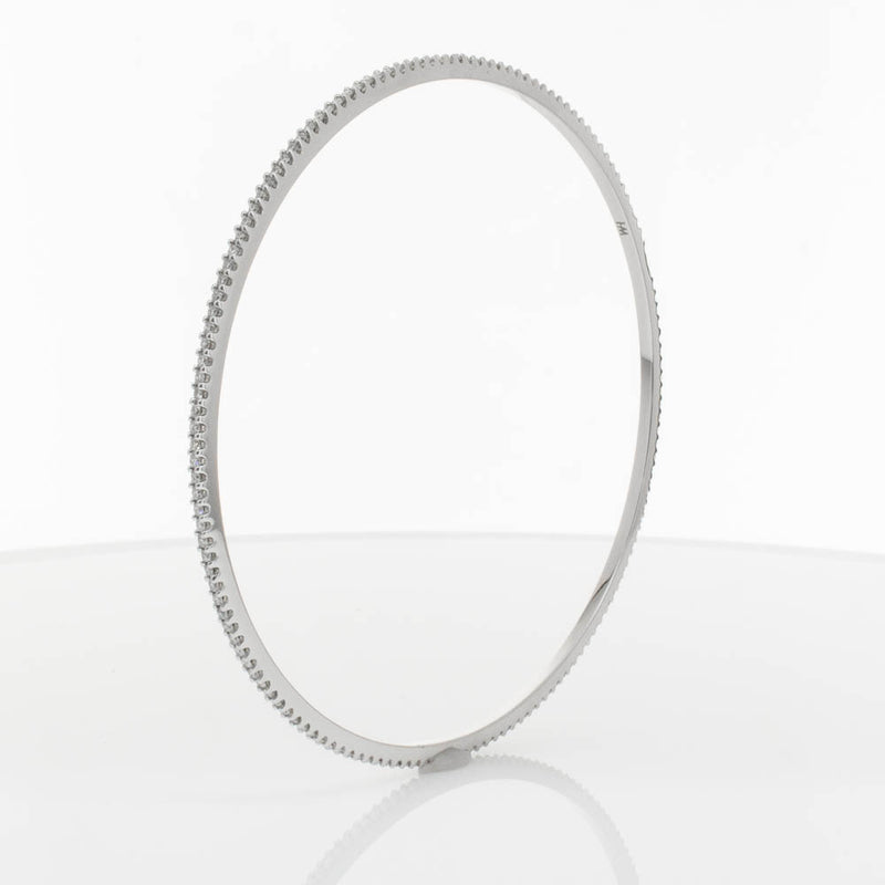 18ct White Gold 1.05ct Diamond Eternity Bangle-Bracelet-Walker & Hall