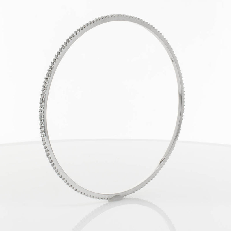 18ct White Gold 1.05ct Diamond Eternity Bangle-Bracelet-Walker & Hall