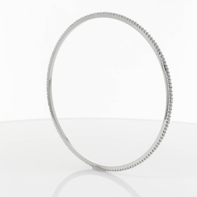 18ct White Gold 1.05ct Diamond Eternity Bangle-Bracelet-Walker & Hall