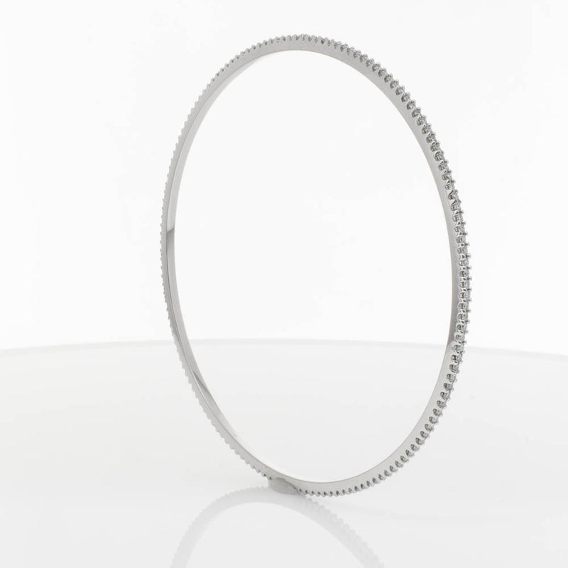 18ct White Gold 1.05ct Diamond Eternity Bangle-Bracelet-Walker & Hall