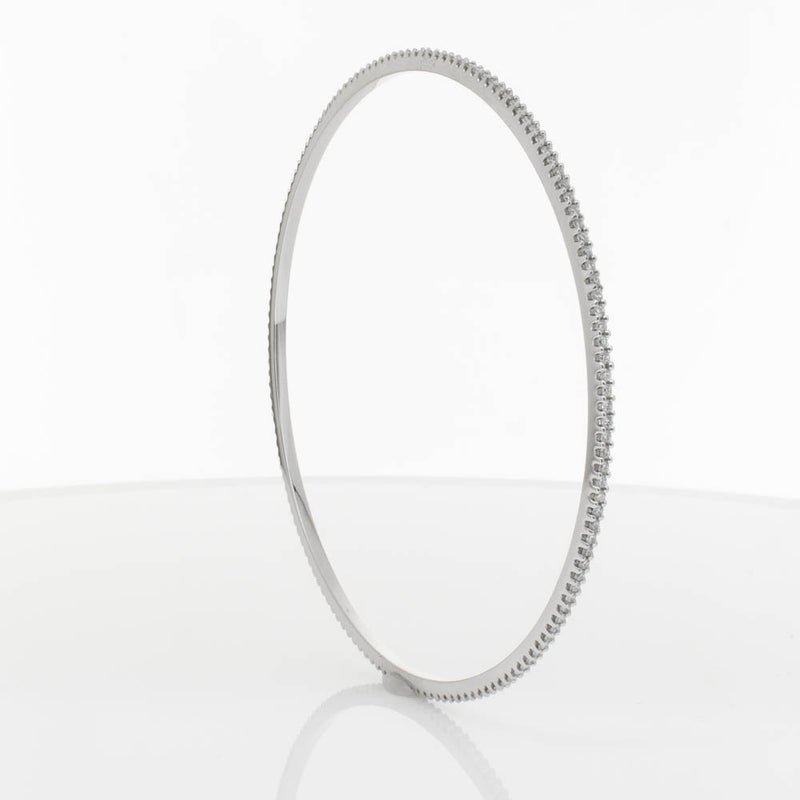 18ct White Gold 1.05ct Diamond Eternity Bangle-Bracelet-Walker & Hall