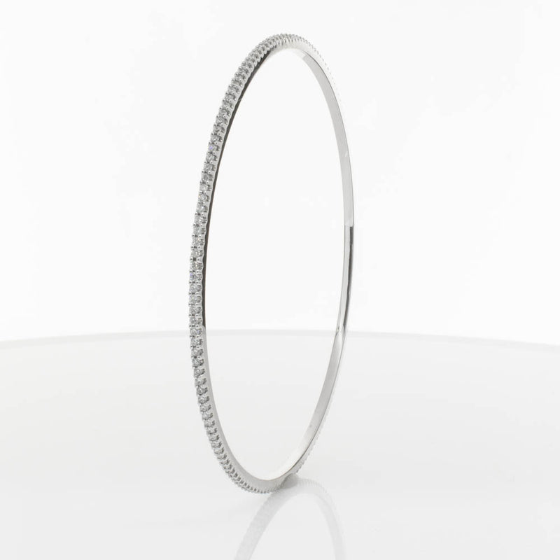 18ct White Gold 1.05ct Diamond Eternity Bangle-Bracelet-Walker & Hall