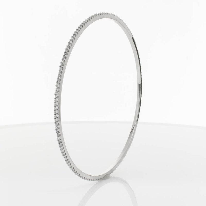 18ct White Gold 1.05ct Diamond Eternity Bangle-Bracelet-Walker & Hall