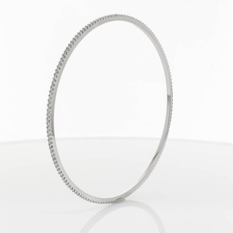 18ct White Gold 1.05ct Diamond Eternity Bangle-Bracelet-Walker & Hall