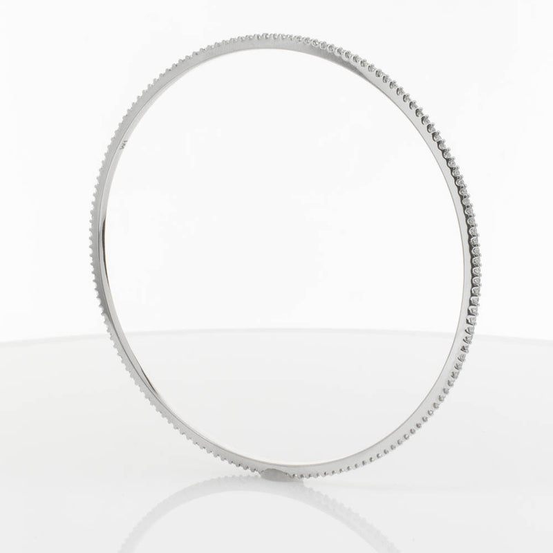 18ct White Gold 1.05ct Diamond Eternity Bangle-Bracelet-Walker & Hall