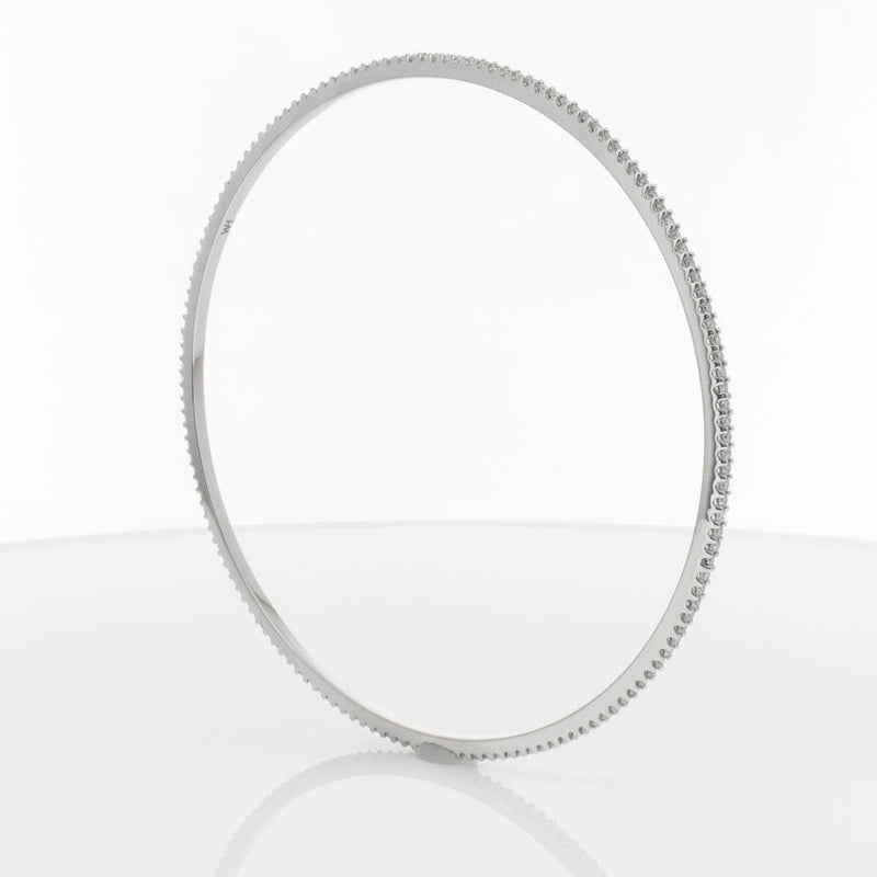 18ct White Gold 1.05ct Diamond Eternity Bangle-Bracelet-Walker & Hall