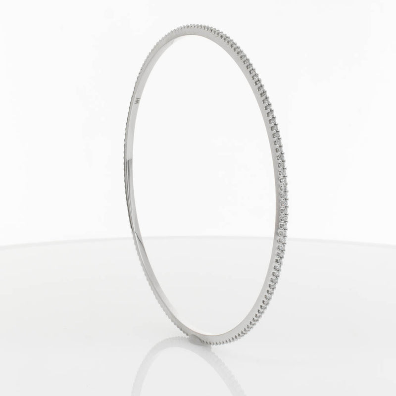 18ct White Gold 1.05ct Diamond Eternity Bangle-Bracelet-Walker & Hall