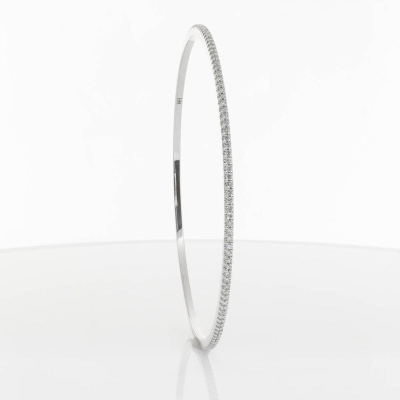 18ct White Gold 1.05ct Diamond Eternity Bangle-Bracelet-Walker & Hall