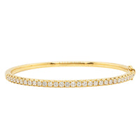 18ct Yellow Gold Diamond Comet Bangle-Bracelet-Walker & Hall