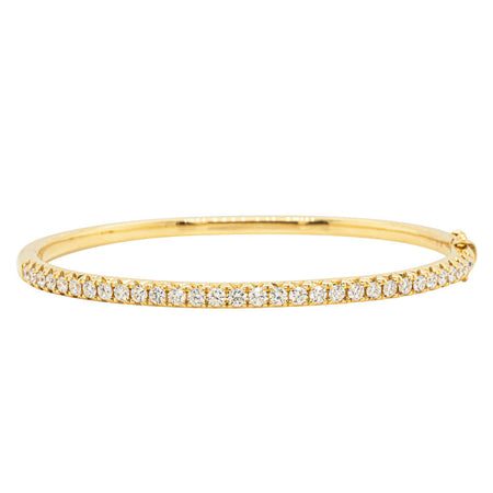 18ct Yellow Gold Diamond Comet Bangle-Bracelet-Walker & Hall