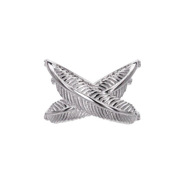 Boh Runga Rocksteady Feather Kiss Cross Ring - Sterling Silver - Ring - Walker & Hall