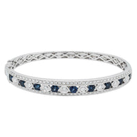 18ct White Gold Sapphire & Diamond Cecelia Bangle-Bracelet-Walker & Hall