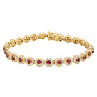 18ct Yellow Gold 3.87ct Ruby & Diamond Eclipse Bracelet - Bracelet - Walker & Hall