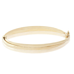 9ct Yellow Gold Crossover Hinged Bangle - Walker & Hall