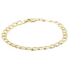 9ct Yellow Gold Bevelled Curb Link Bracelet - Walker & Hall