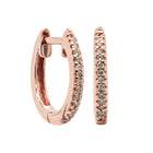 9ct Rose Gold Diamond Huggie Earrings - Earrings - Walker & Hall