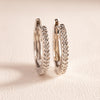 9ct White Gold Diamond Huggie Earrings - Walker & Hall