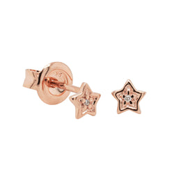9ct Rose Gold Mini Diamond Star Studs - Earrings - Walker & Hall
