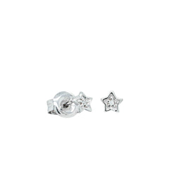9ct White Gold Mini Diamond Star Studs - Earrings - Walker & Hall