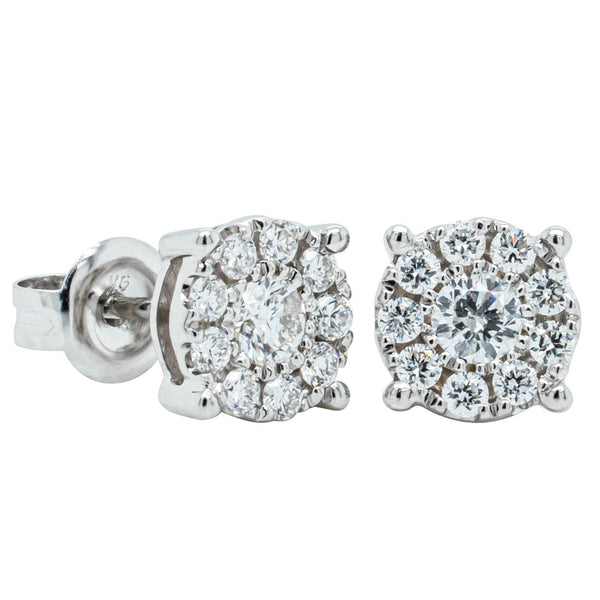 9ct White Gold .50ct Diamond Galaxy Studs - Earrings - Walker & Hall