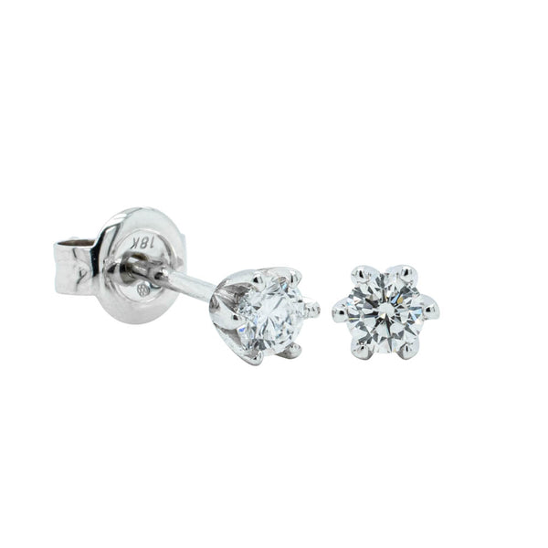 18ct White Gold .25ct Diamond Stud Earrings - Earrings - Walker & Hall