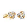9ct Yellow Gold And Diamond Knot Studs - Earrings - Walker & Hall