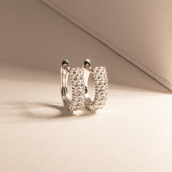 18ct White Gold .50ct Diamond Apollo Earrings - Walker & Hall