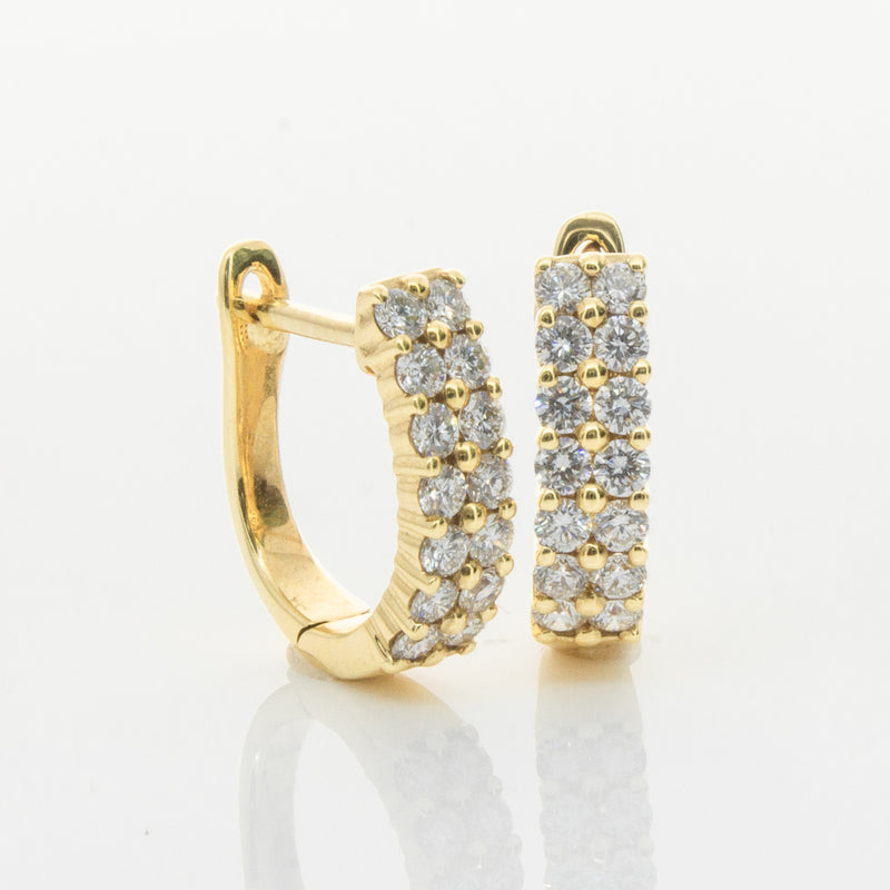 18ct Yellow Gold .50ct Diamond Apollo Earrings-Earrings-Walker & Hall