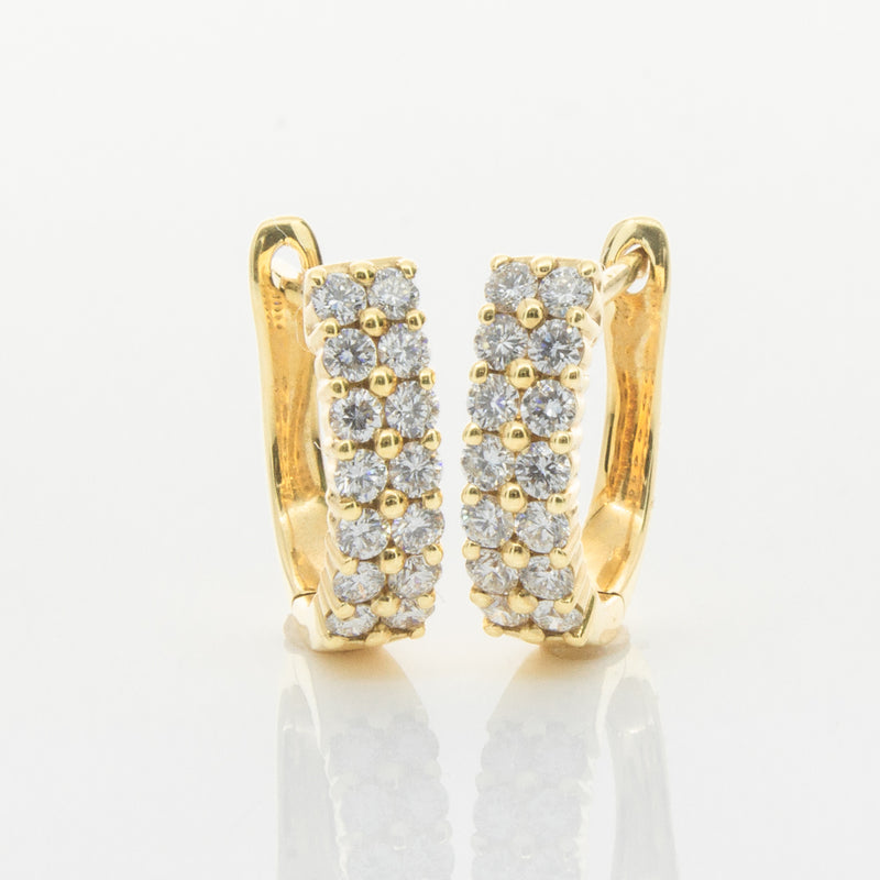 18ct Yellow Gold .50ct Diamond Apollo Earrings-Earrings-Walker & Hall