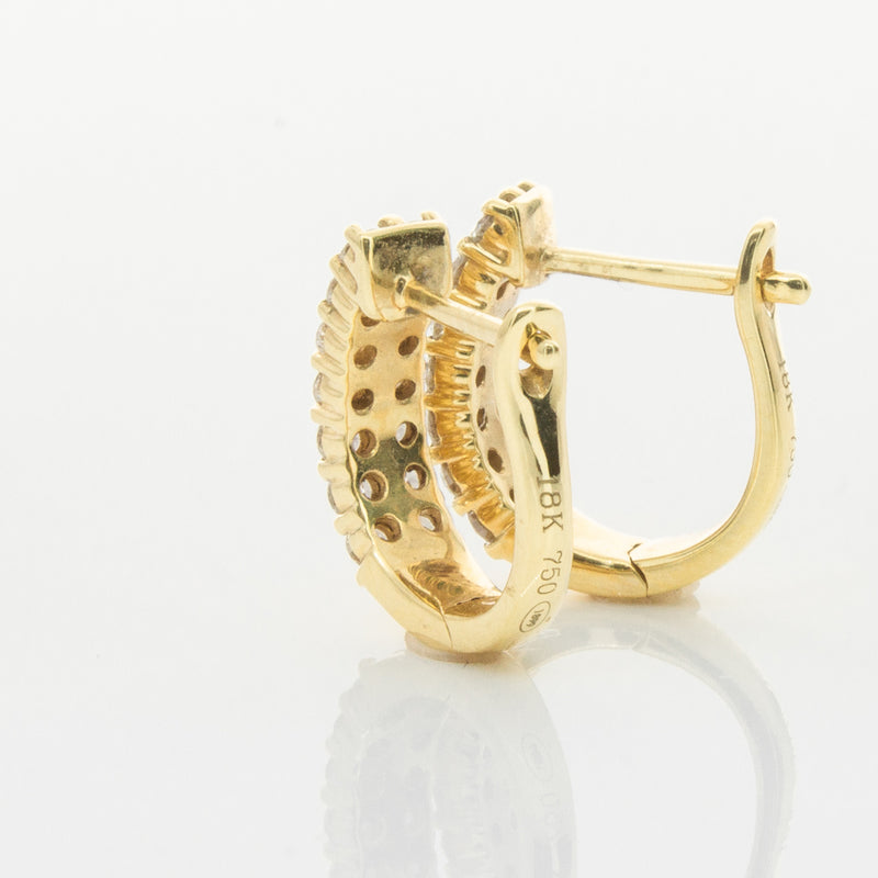 18ct Yellow Gold .50ct Diamond Apollo Earrings-Earrings-Walker & Hall