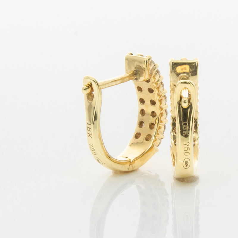 18ct Yellow Gold .50ct Diamond Apollo Earrings-Earrings-Walker & Hall