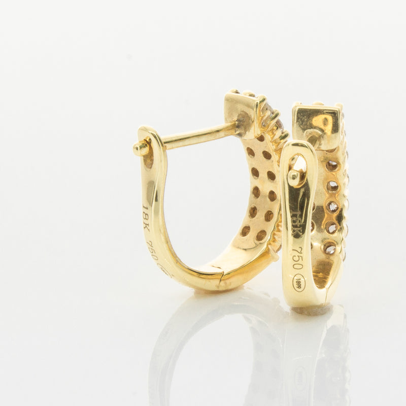 18ct Yellow Gold .50ct Diamond Apollo Earrings-Earrings-Walker & Hall