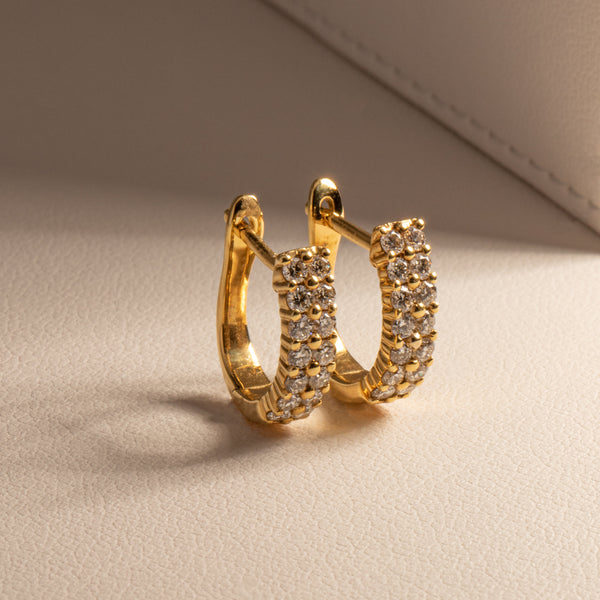 18ct Yellow Gold .50ct Diamond Apollo Earrings - Walker & Hall