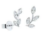 18ct White Gold .24ct Diamond Laurel Earrings - Earrings - Walker & Hall