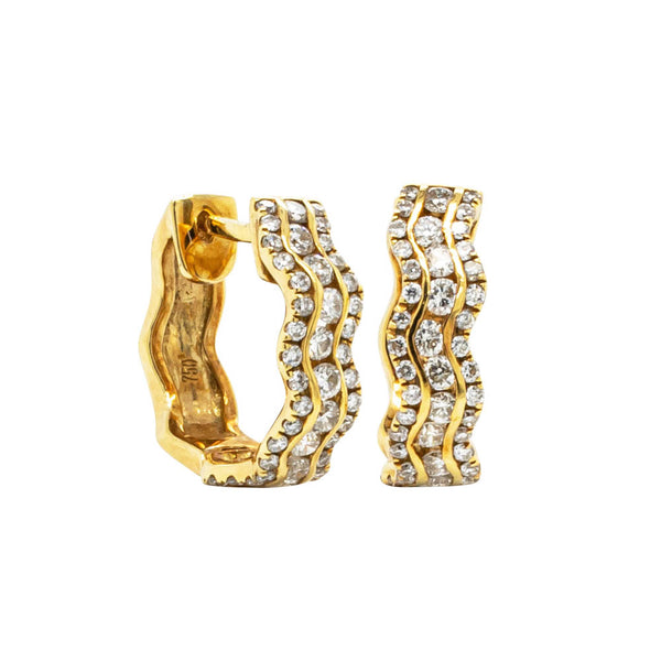 18ct Yellow Gold .43ct Diamond Huggie Earrings - Earrings - Walker & Hall