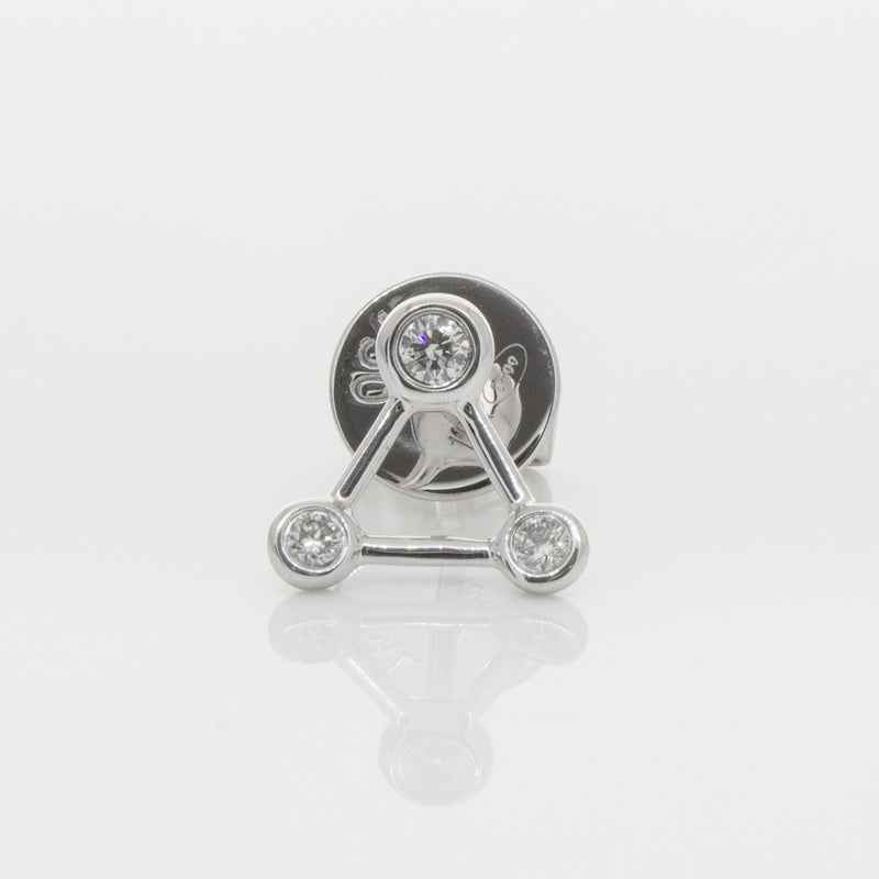 18ct White Gold & Diamond Single Water Element Earring-Earrings-Walker & Hall