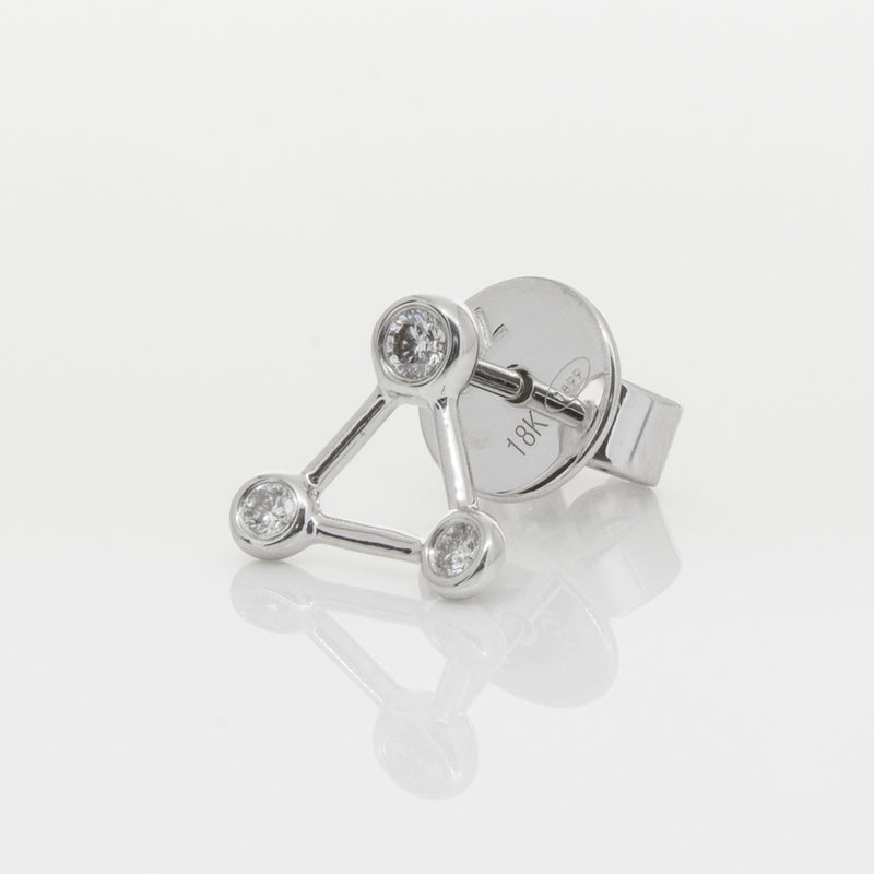 18ct White Gold & Diamond Single Water Element Earring-Earrings-Walker & Hall