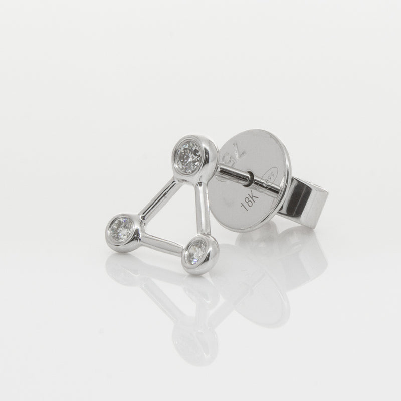 18ct White Gold & Diamond Single Water Element Earring-Earrings-Walker & Hall